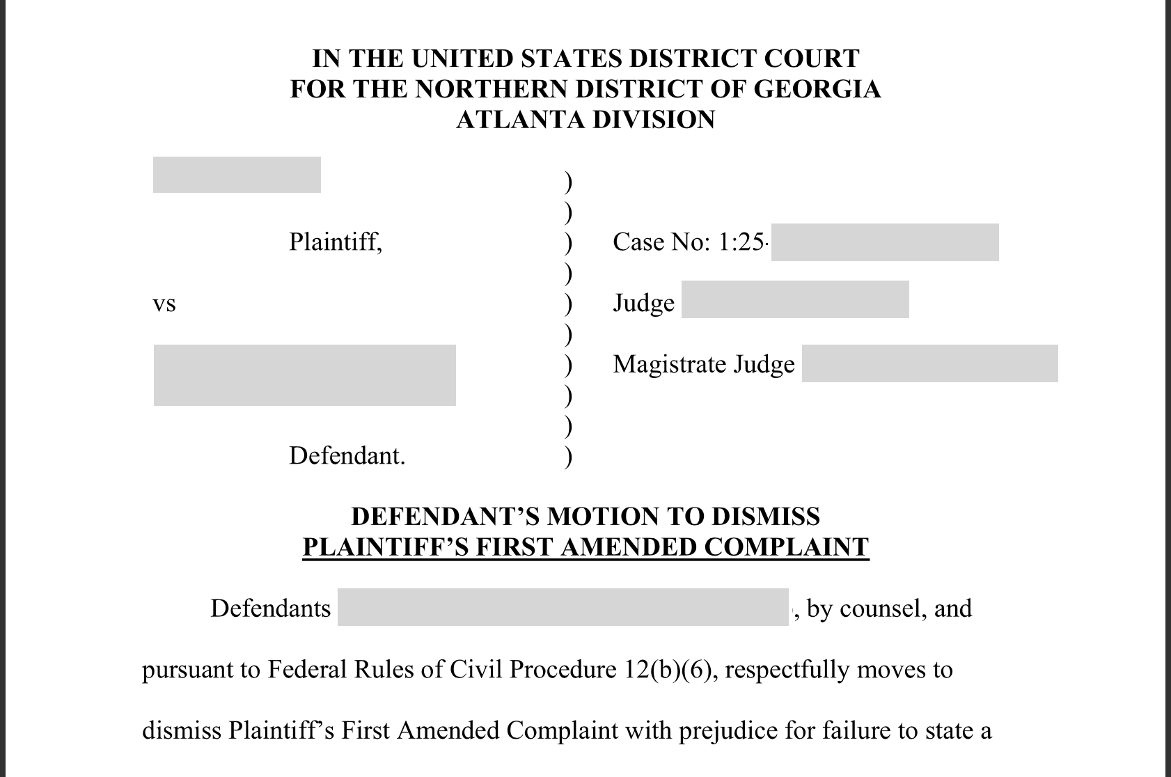 Motion to Dismiss screenshot