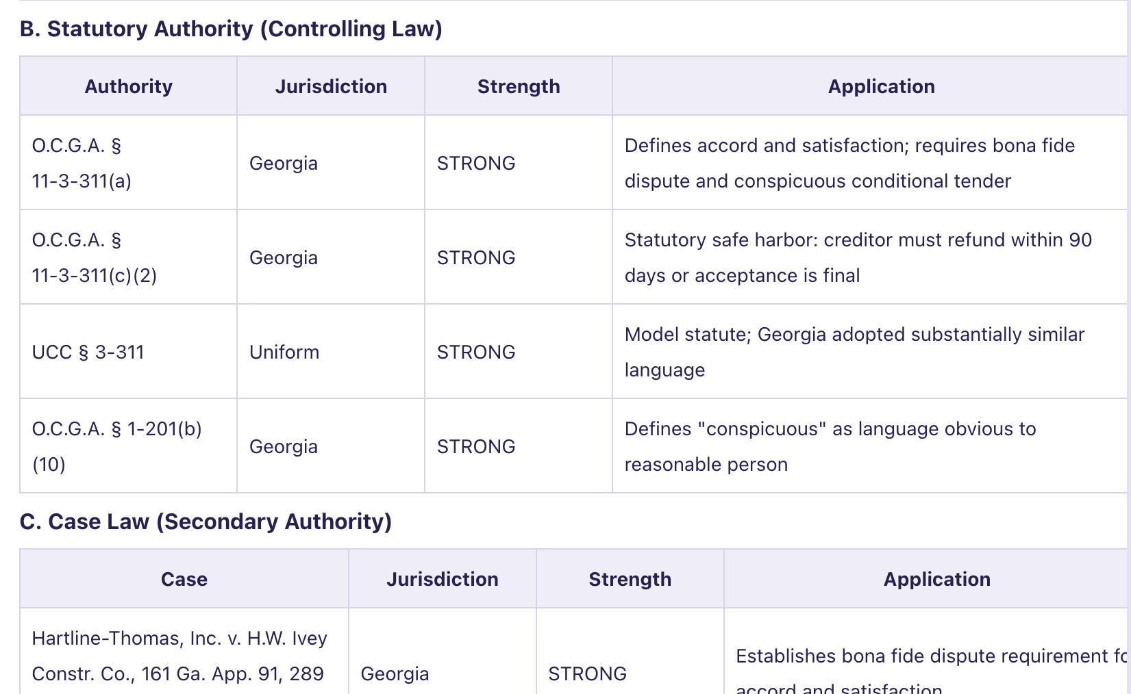Case law research screenshot