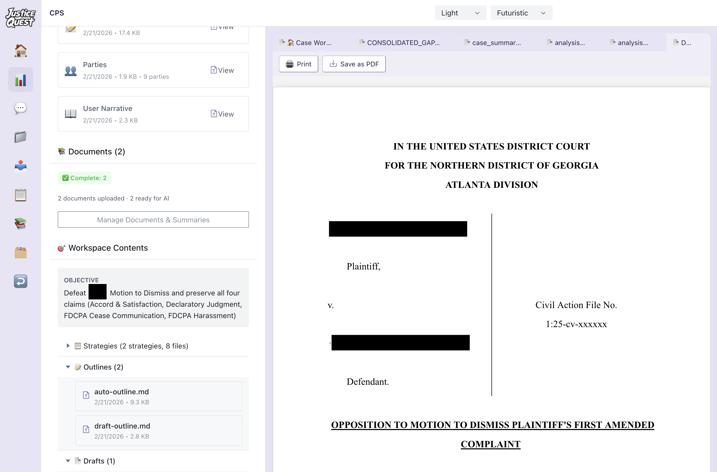 Court-ready draft screenshot